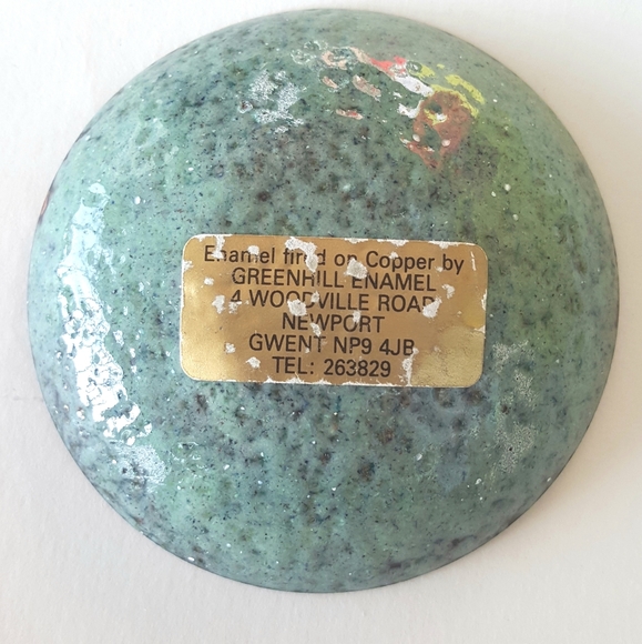 Wales UK Tiny Bowl Enamel Fired Copper Ring Watch Trinket Holder - Picture 2 of 6